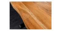 Zoom rapproché sur le bureau ARKAYA 120cm réglable en hauteur en acacia