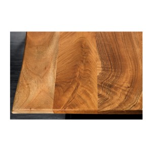 Zoom sur la texture du plateau du bureau ARKAYA 120cm réglable en hauteur en acacia