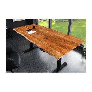 Bureau ARKAYA 120cm réglable en hauteur en acacia vu de haut