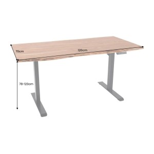 Bureau ARKAYA 120cm réglable en hauteur en acacia dimensions