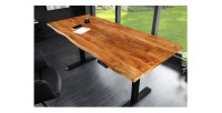 Bureau ARKAYA 140cm en acacia réglable en hauteur vu de haut