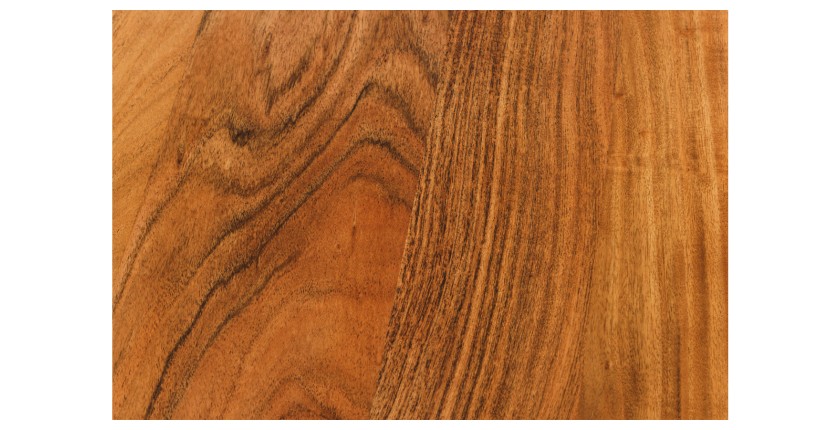 Zoom sur la texture du plateau du bureau ARKAYA 140cm en acacia réglable en hauteur