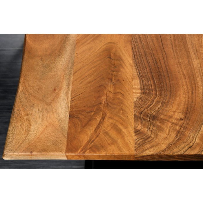 Zoom sur le plateau du bureau ARKAYA 140cm en acacia réglable en hauteur