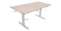 Bureau ARKAYA 140cm en acacia réglable en hauteur dimensions