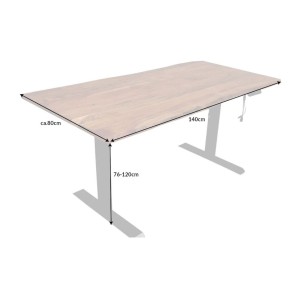 Bureau ARKAYA 140cm en acacia réglable en hauteur dimensions