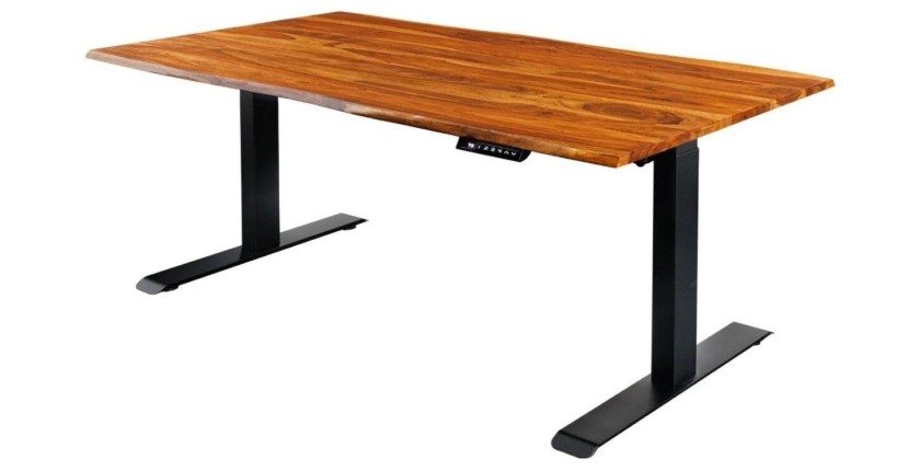 Bureau ARKAYA 140cm en sheesham réglable en hauteur