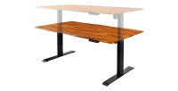 Zoom sur la réglabilité du bureau ARKAYA 140cm en sheesham réglable en hauteur