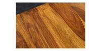 Zoom sur le plateau du bureau ARKAYA 140cm en sheesham réglable en hauteur