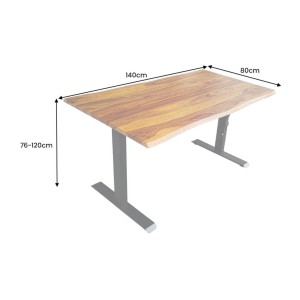 Bureau ARKAYA 140cm en sheesham réglable en hauteur dimensions