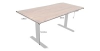Bureau ARKAYA 160cm en acacia réglable en hauteur dimensions