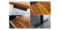 Zoom sur les détails du bureau ARKAYA 160cm en sheesham réglable en hauteur