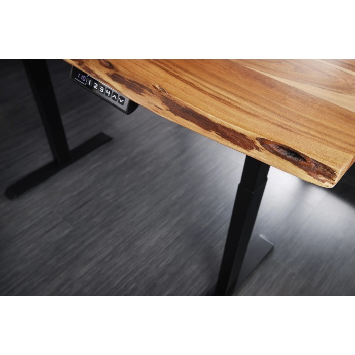 Zoom sur le côté du bureau ARKAYA 160cm en sheesham réglable en hauteur