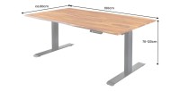 Bureau ARKAYA 160cm en sheesham réglable en hauteur dimensions