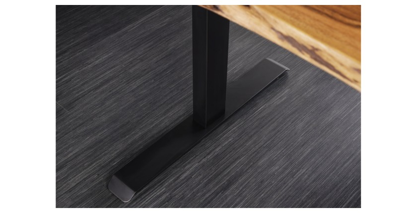 Zoom sur l'un des pieds du bureau ARKAYA 180cm en acacia réglable en hauteur