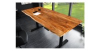 Bureau ARKAYA 180cm en acacia réglable en hauteur vu de haut