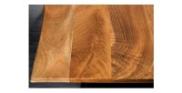 Zoom sur le coin du bureau ARKAYA 180cm en acacia réglable en hauteur