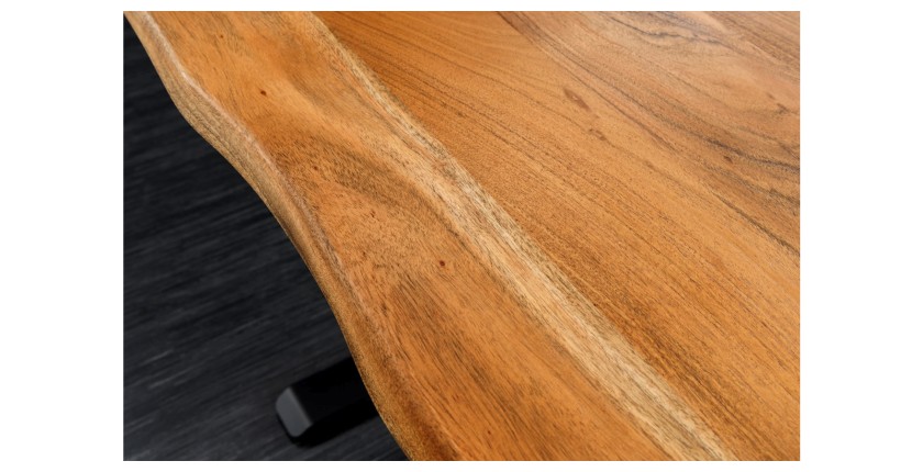 Zoom sur le côté du bureau ARKAYA 180cm en acacia réglable en hauteur