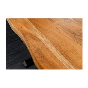 Zoom sur le côté du bureau ARKAYA 180cm en acacia réglable en hauteur