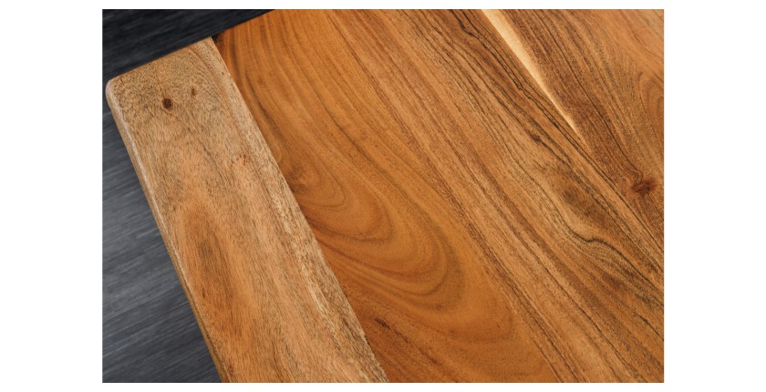 Zoom sur le plateau du bureau ARKAYA 180cm en acacia réglable en hauteur