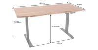 Bureau ARKAYA 180cm en acacia réglable en hauteur dimensions