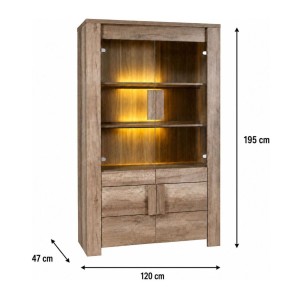 Vitrine FARRA avec LED dimensions