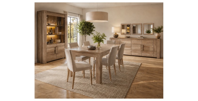 Vitrina de 4 puertas FARRA color roble dab canyon con LED