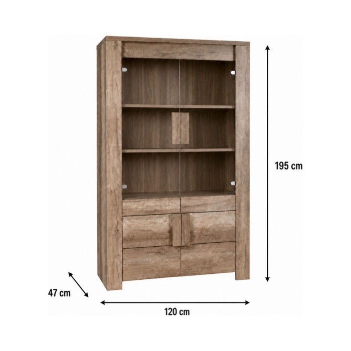 Vitrine FARRA sans LED dimensions