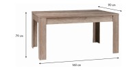 Tisch nicht ausziehbar 160 cm - Kollektion FARRA - helles Eichenholz