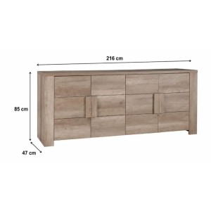 Grand buffet FARRA – 4 porte – Rovere Dab Canyon – 216 x 85 x 47 cm