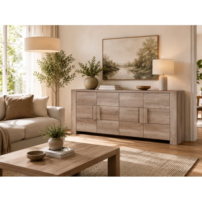 Grand buffet FARRA – 4 porte – Rovere Dab Canyon – 216 x 85 x 47 cm