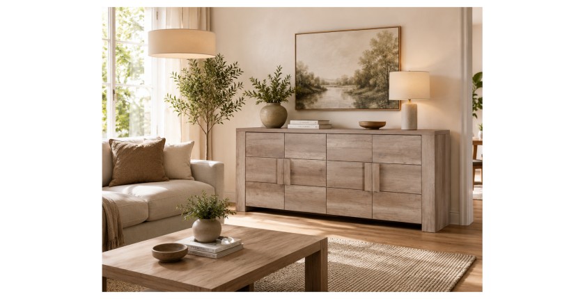 Grand buffet FARRA – 4 deuren – Eiken Dab Canyon – 216 x 85 x 47 cm