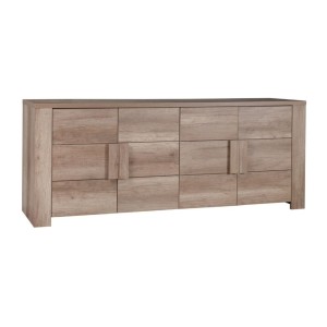 Esszimmer FARRA: Buffet, Vitrine, 3 Spiegel und Tisch mit LED