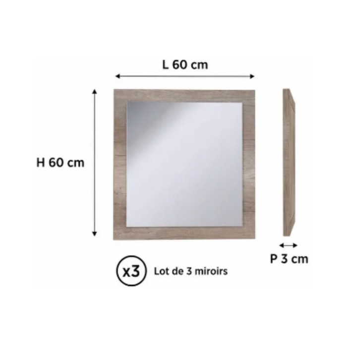 Dimensions des miroirs FARRA