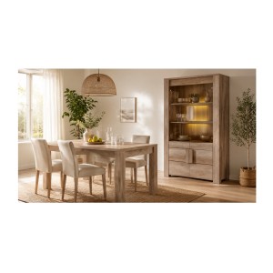 Vitrine et table FARRA en situation
