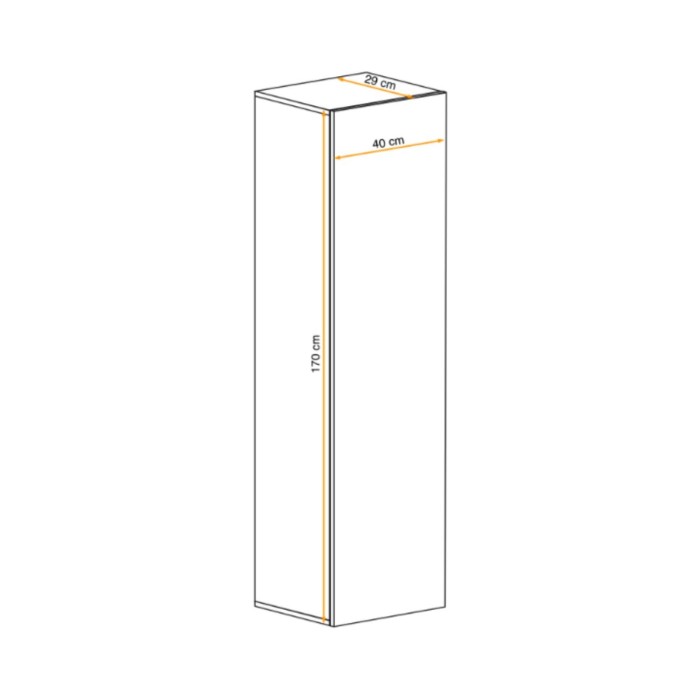 Hangende kolom FLY wit - 1 deur zonder LED