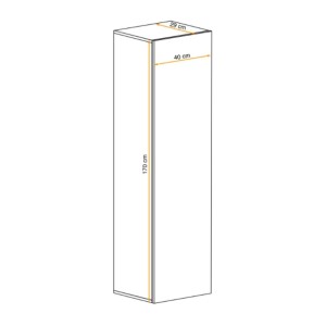 Vitrine opaque FLY blanche dimensions