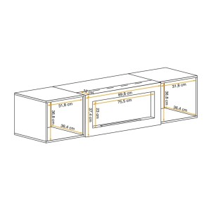 Meuble TV FLY blanc – avec cheminée bio-éthanol intégrée