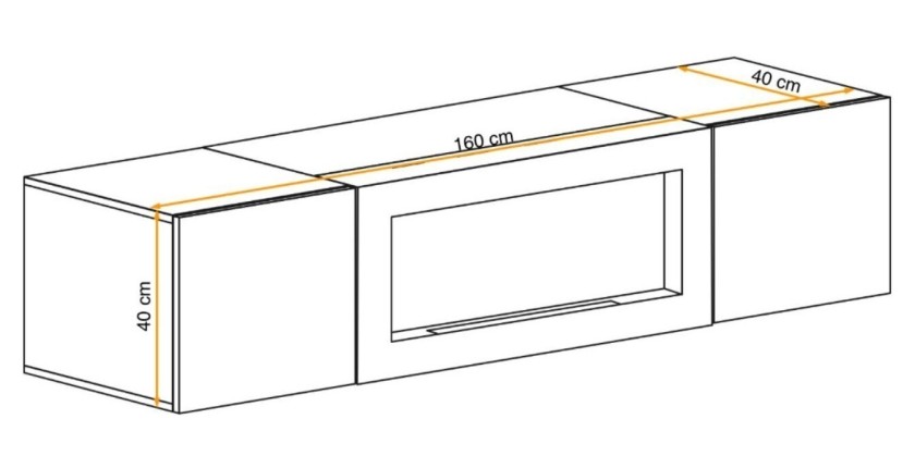 Mobile TV FLY cachemire – con caminetto a bioetanolo integrato