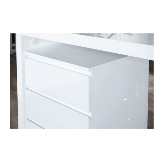 Zoom sur le haut du caisson de bureau SVEA blanc