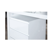 Caisson de bureau SVEA 3 tiroirs sur roulettes – Blanc brillant – 45 x 63 x 40 cm