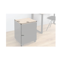 Caisson de bureau ZENTOR 3 tiroirs sur roulettes – Noir et aspect bois – 46 x 63 x 40 cm
