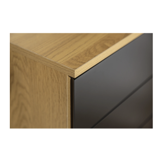 Zoom sur le coin du caisson de bureau LUNISSIA