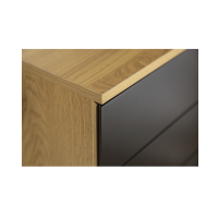 Caisson de bureau LUNISSIA 4 tiroirs sur roulettes – Noir et aspect bois – 40 x 61 x 45 cm