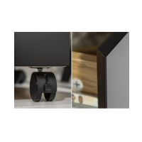Caisson de bureau LUNISSIA 4 tiroirs sur roulettes – Noir et aspect bois – 40 x 61 x 45 cm