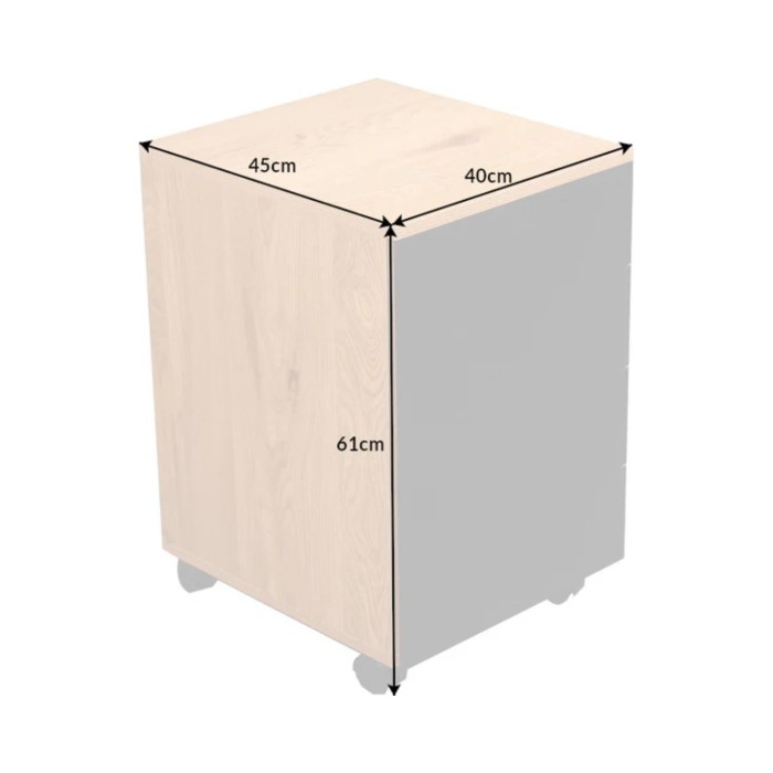 Caisson de bureau LUNISSIA 4 tiroirs sur roulettes – Noir et aspect bois – 40 x 61 x 45 cm