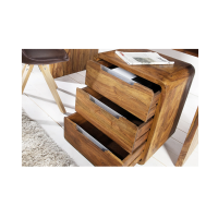 Bureau NOMA avec caisson 3 tiroirs sur roulettes – Sheesham massif – 120 x 80 x 60 cm