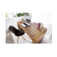 Bureau NOMA avec caisson 3 tiroirs sur roulettes – Sheesham massif – 120 x 80 x 60 cm