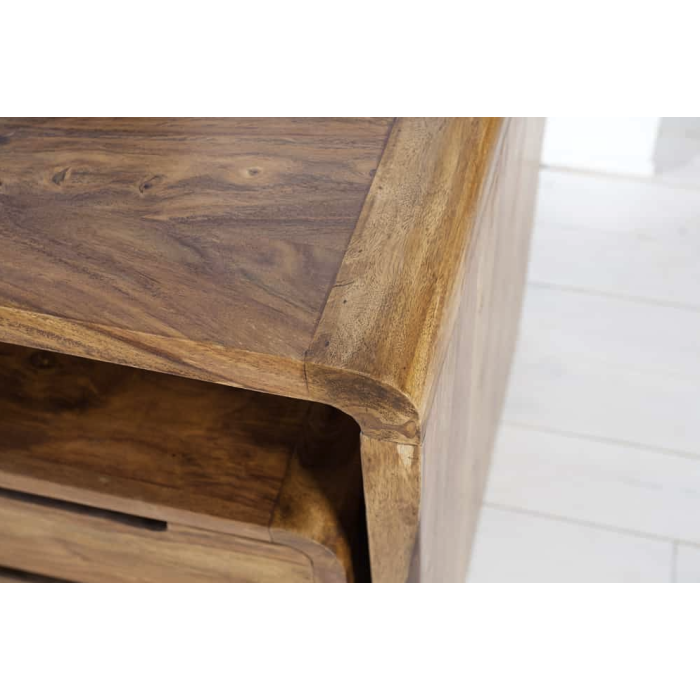 Bureau NOMA avec caisson 3 tiroirs sur roulettes – Sheesham massif – 120 x 80 x 60 cm