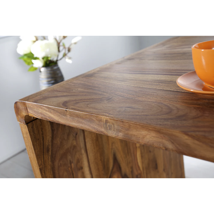Bureau NOMA avec caisson 3 tiroirs sur roulettes – Sheesham massif – 120 x 80 x 60 cm