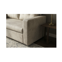 Canapé PRESTO convertible 2 places en velours – Beige champagne – 142 x 82 x 86 cm